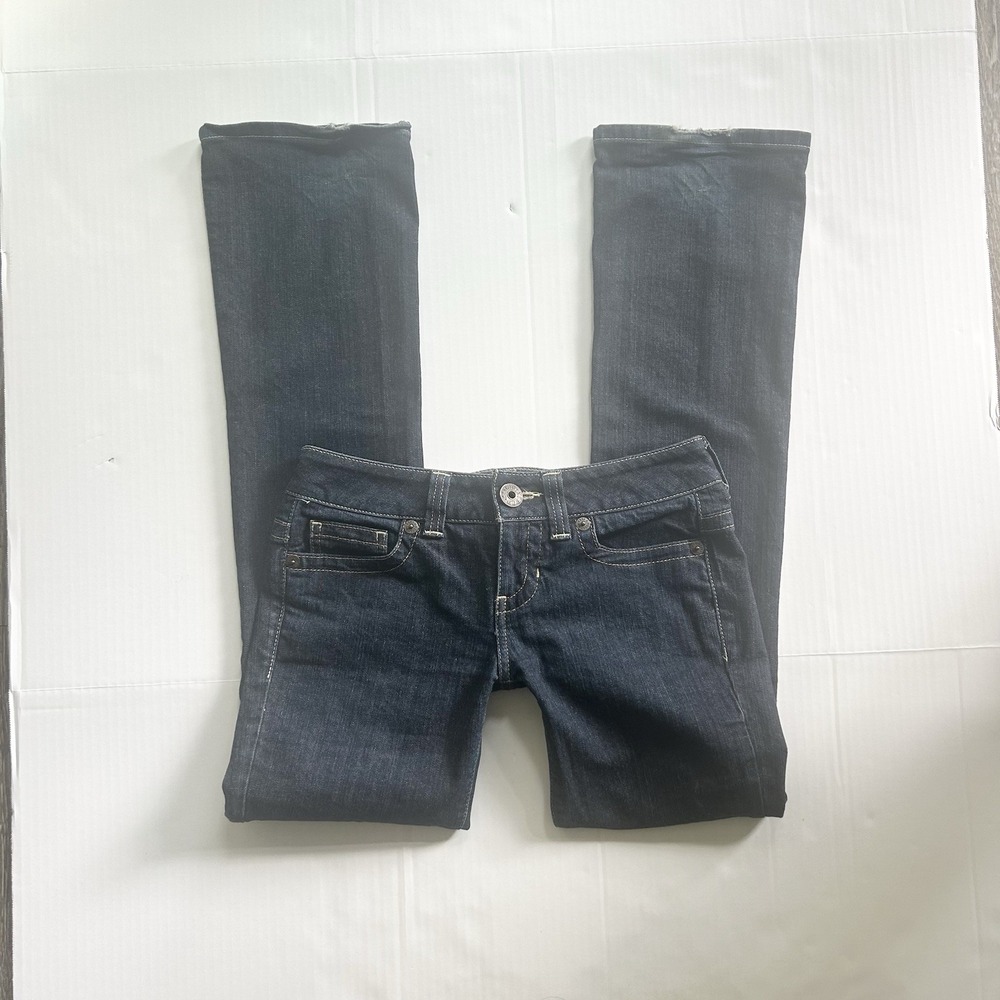 2000s Ultra Low Rise Distressed Bootcut Jeans Y2K Grunge Indie Preppy